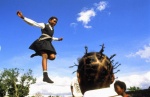 South Africa, Soweto,Johannesburg ex-ghetto during apertheid period. Trampoline jump.
 © Maro Kouri