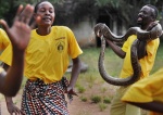 Villagers dancing with snake in Mangu village of Mwanza region.

Mwanza, Tanzania, Africa
 © Maro Kouri
