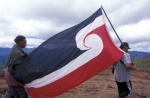New Zealand, East coast. Hikurangi mountain, sacred for the Maori. The flag of Maori Nation symbol of Maori people liberation.
 © Maro Kouri