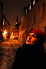 Estonia, The new face of Tallinn

German tourist -artist gets inspired by the beatiful snowy night in the medieval town. Tourism increases every year in Tallinn, because of the hospitable, and, cheap life.
 © Maro Kouri
