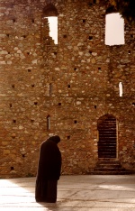 Nun in front of Byzantine wall, Mystas monastery, Laconia, Pelloponisos

 © Maro Kouri